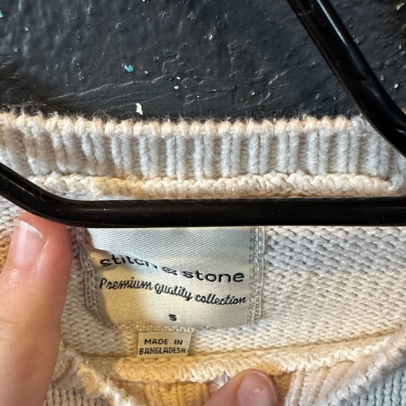 Stitch & Stone Cream Striped Knit Sweater - Picture 3 of 4